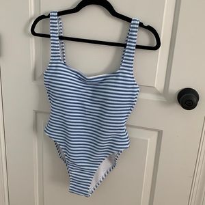 J. Crew Ribbed Squareneck one-piece swimsuit size 8